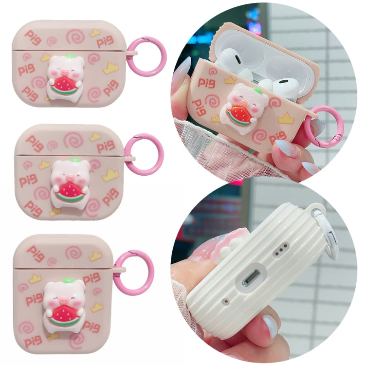 For AirPods 2 / 1 Fresh 3D Piglet Pattern Earbuds Box PC Case - For AirPods 1/2 by PMC Jewellery | Online Shopping South Africa | PMC Jewellery | Buy Now Pay Later Mobicred