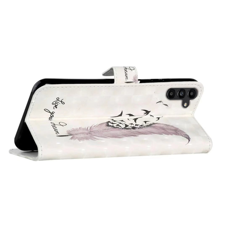 For Samsung Galaxy S25 5G Oil Embossed 3D Drawing Leather Phone Case(Feather) - Galaxy S25 5G Cases by PMC TechLife | Online Shopping South Africa | PMC TechLife | Buy Now Pay Later Mobicred
