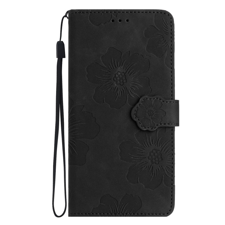 For Samsung Galaxy S25 5G Flower Embossing Pattern Leather Phone Case(Black) - Galaxy S25 5G Cases by PMC Jewellery | Online Shopping South Africa | PMC Jewellery | Buy Now Pay Later Mobicred
