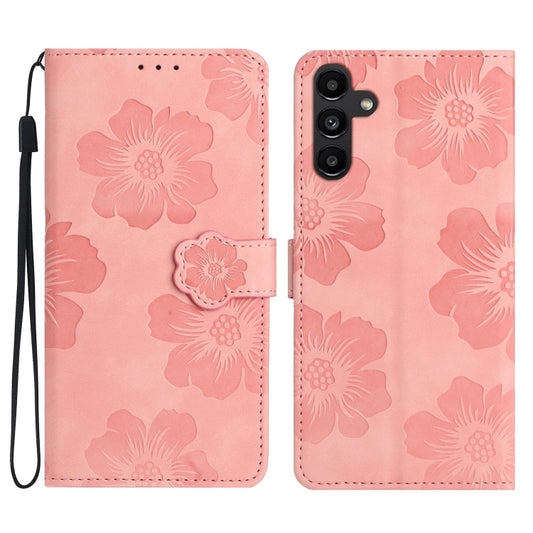 For Samsung Galaxy S25+ 5G Flower Embossing Pattern Leather Phone Case(Pink) - Galaxy S25+ 5G Cases by PMC Jewellery | Online Shopping South Africa | PMC Jewellery | Buy Now Pay Later Mobicred