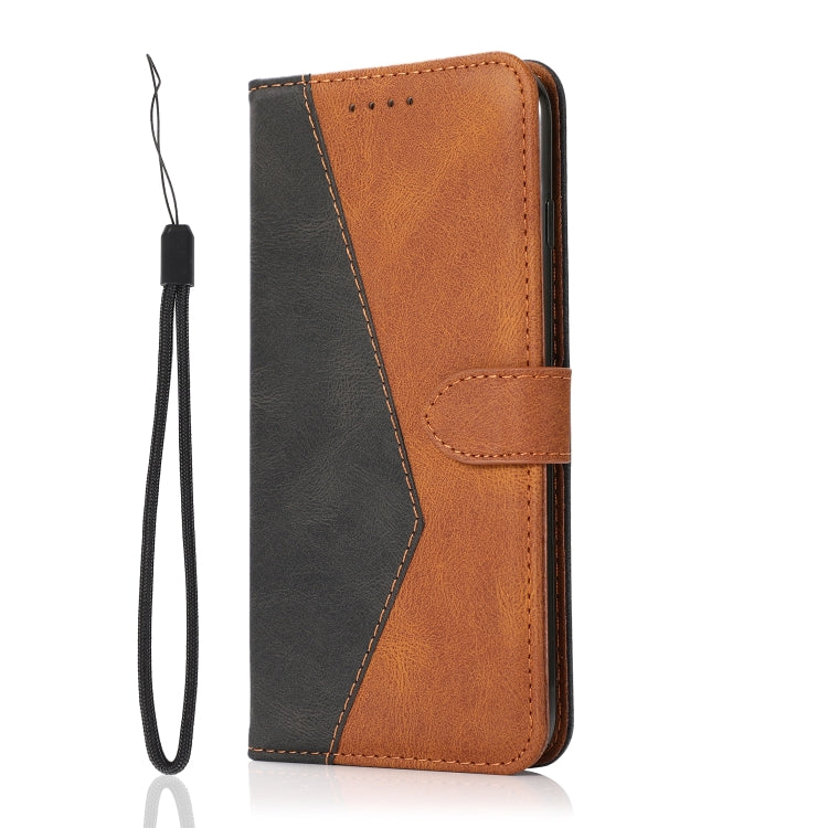 For Samsung Galaxy S25 5G Dual-color Stitching Leather Phone Case(Black Brown) - Galaxy S25 5G Cases by PMC Jewellery | Online Shopping South Africa | PMC Jewellery | Buy Now Pay Later Mobicred