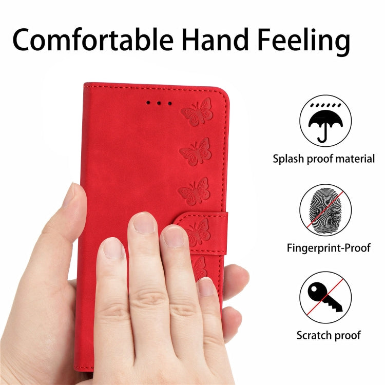 For Samsung Galaxy S25 Ultra 5G Seven Butterflies Embossed Leather Phone Case(Red) - Galaxy S25 Ultra 5G Cases by PMC Jewellery | Online Shopping South Africa | PMC Jewellery | Buy Now Pay Later Mobicred