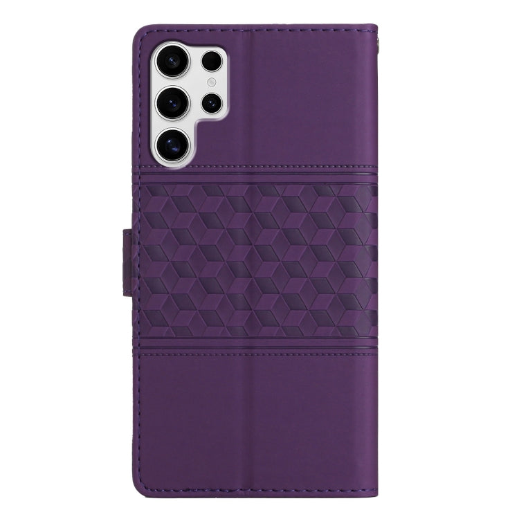 For Samsung Galaxy S25 Ultra 5G Diamond Embossed Skin Feel Leather Phone Case(Purple) - Galaxy S25 Ultra 5G Cases by PMC Jewellery | Online Shopping South Africa | PMC Jewellery | Buy Now Pay Later Mobicred