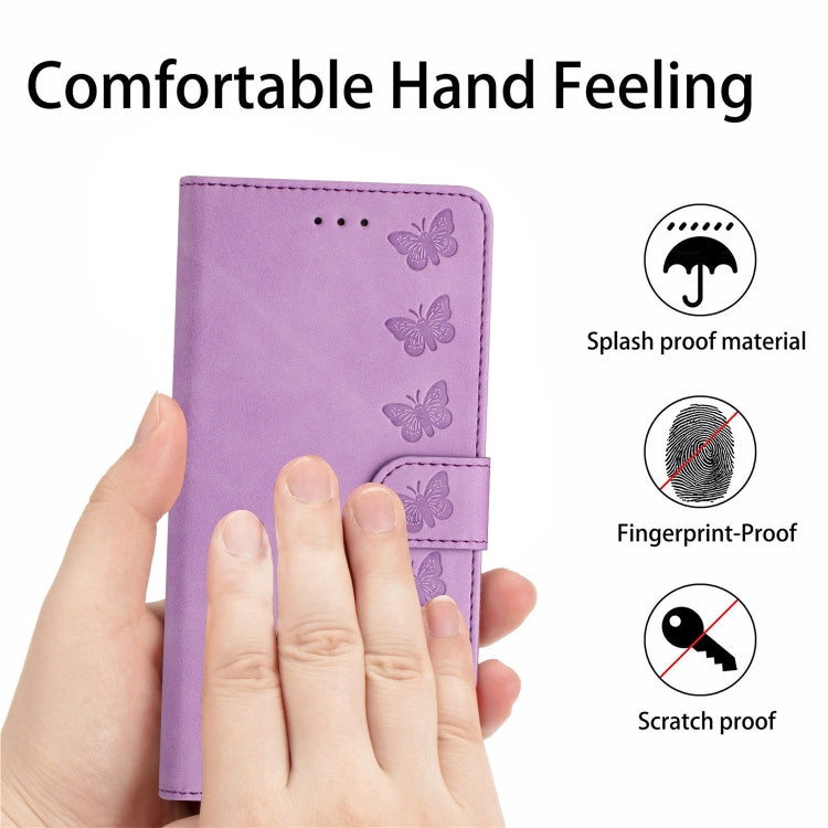 For Samsung Galaxy S25 5G Flower Butterfly Embossing Pattern Leather Phone Case(Purple) - Galaxy S25 5G Cases by PMC Jewellery | Online Shopping South Africa | PMC Jewellery | Buy Now Pay Later Mobicred