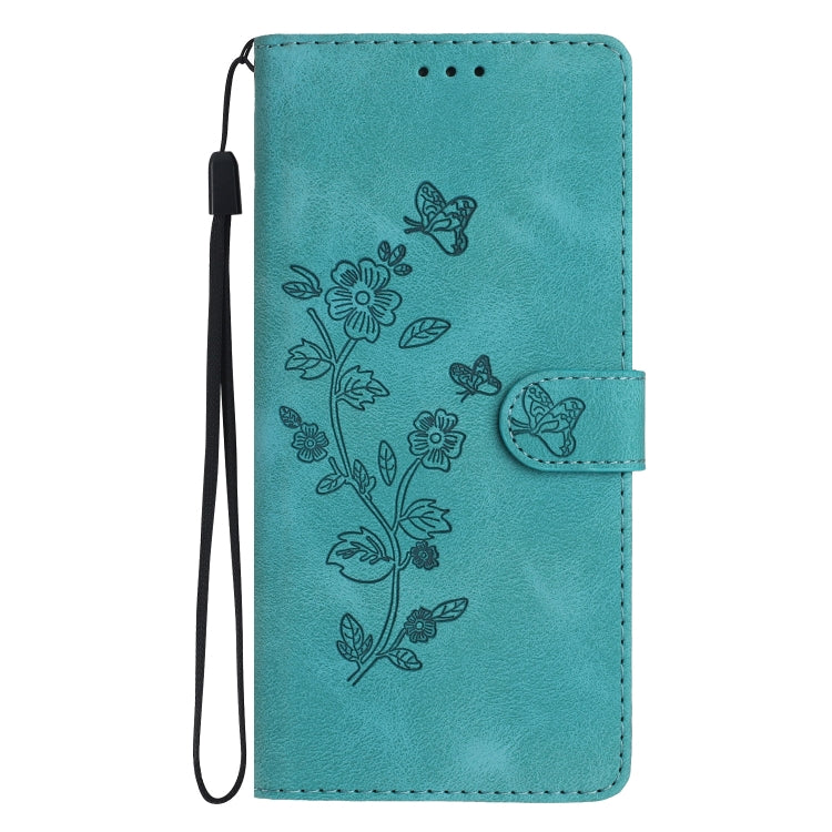 For Samsung Galaxy S25 Ultra 5G Flower Butterfly Embossing Pattern Leather Phone Case(Sky Blue) - Galaxy S25 Ultra 5G Cases by PMC Jewellery | Online Shopping South Africa | PMC Jewellery | Buy Now Pay Later Mobicred