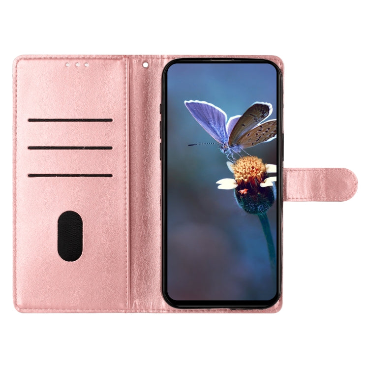 For Samsung Galaxy S25 5G Cherry Blossom Butterfly Skin Feel Embossed PU Phone Case(Rose Gold) - Galaxy S25 5G Cases by PMC Jewellery | Online Shopping South Africa | PMC Jewellery | Buy Now Pay Later Mobicred