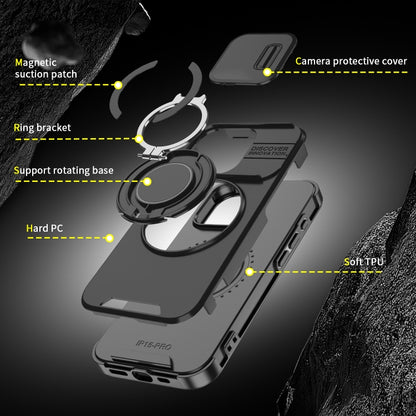 For iPhone 16 Plus Sliding Camshield Ring Holder Phone Case(Black) - iPhone 16 Plus Cases by PMC Jewellery | Online Shopping South Africa | PMC Jewellery | Buy Now Pay Later Mobicred