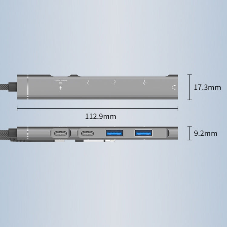 5 in 2 Multi-function HUB Adapter, Interface:USB-C / Type-C + USB-A(Silver) - USB HUB by PMC Jewellery | Online Shopping South Africa | PMC Jewellery | Buy Now Pay Later Mobicred