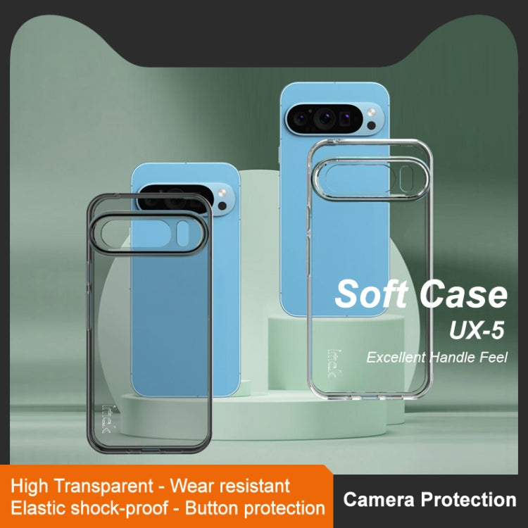 For Google Pixel 9 Pro XL IMAK UX-5 Series Transparent Shockproof TPU Protective Phone Case(Transparent  Black) - Google Cases by imak | Online Shopping South Africa | PMC Jewellery | Buy Now Pay Later Mobicred