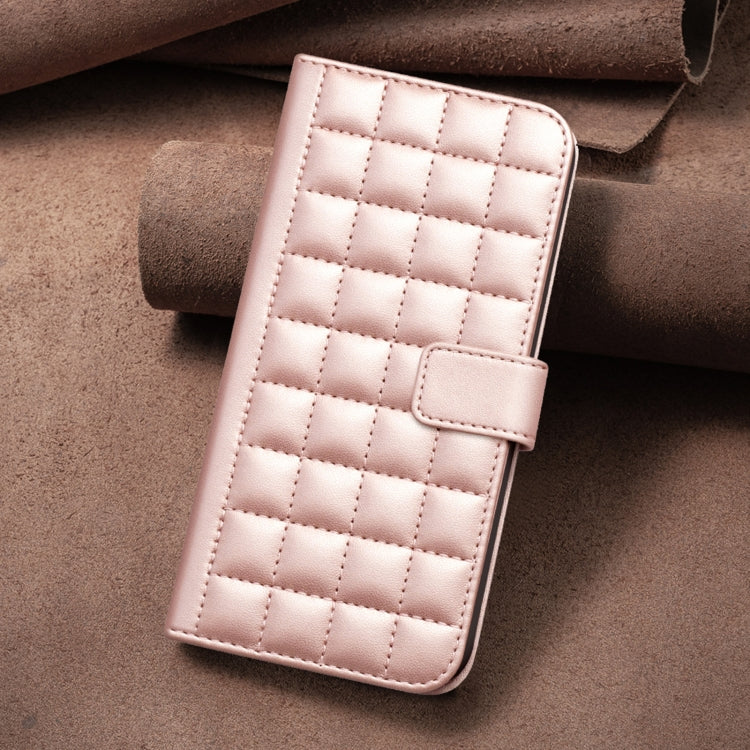 For iPhone 16e Square Texture Leather Phone Case(Rose Gold) - iPhone 16e Cases by PMC TechLife | Online Shopping South Africa | PMC TechLife | Buy Now Pay Later Mobicred