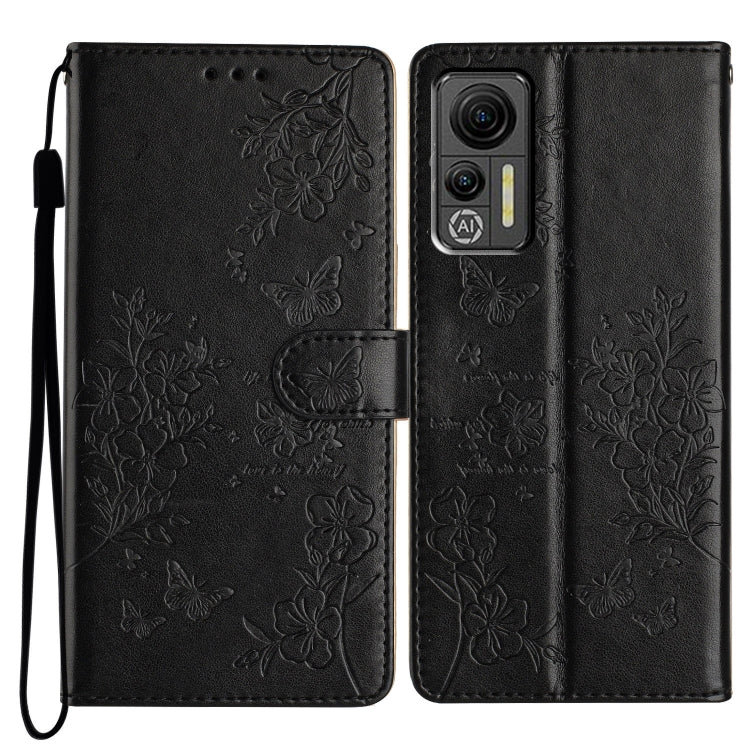 For Ulefone Note 14 Butterflies and Flowers Leather Phone Case(Black) - Ulefone Cases by PMC Jewellery | Online Shopping South Africa | PMC Jewellery | Buy Now Pay Later Mobicred
