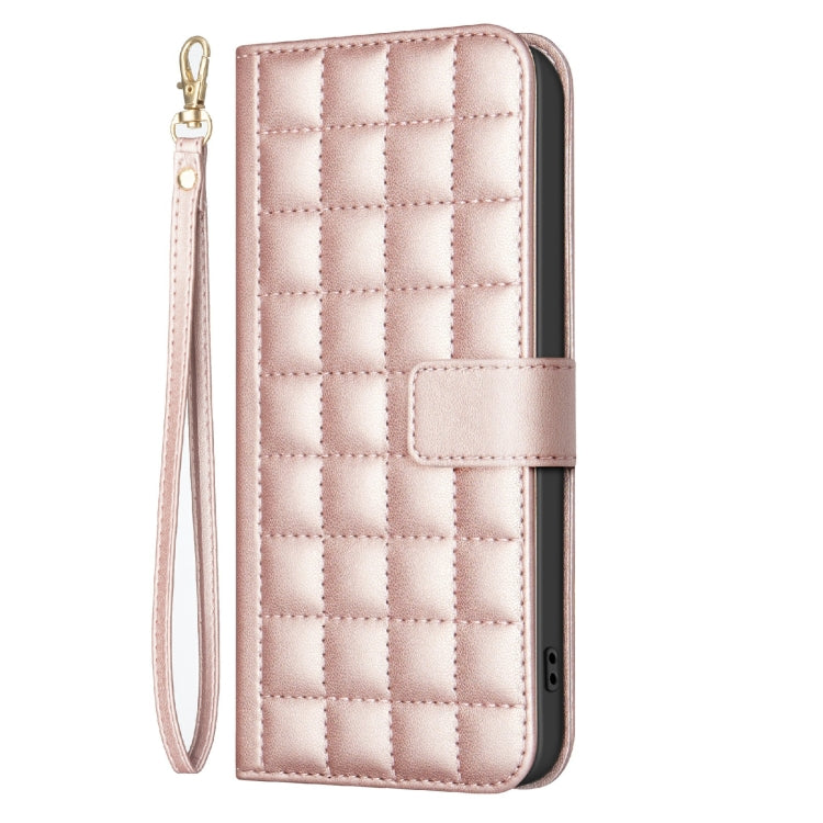 For Samsung Galaxy S25 Ultra 5G Square Texture Leather Phone Case(Rose Gold) - Galaxy S25 Ultra 5G Cases by PMC TechLife | Online Shopping South Africa | PMC TechLife | Buy Now Pay Later Mobicred