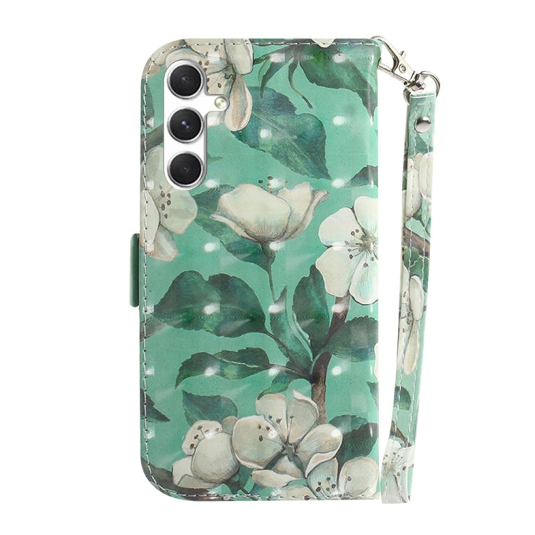 For Samsung Galaxy S25 5G 3D Colored Horizontal Flip Leather Phone Case(Watercolor Flower) - Galaxy S25 5G Cases by PMC Jewellery | Online Shopping South Africa | PMC Jewellery | Buy Now Pay Later Mobicred