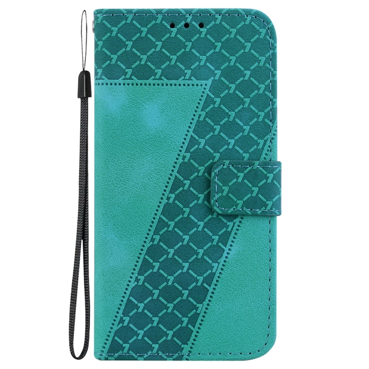 For Samsung Galaxy S25 5G Seven-shaped Embossed Leather Phone Case(Green) - Galaxy S25 5G Cases by PMC Jewellery | Online Shopping South Africa | PMC Jewellery | Buy Now Pay Later Mobicred