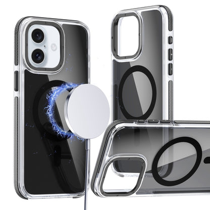 For iPhone 16 Magsafe Dual-Color Transparent Black Full Coverage Phone Case(Black) - iPhone 16 Cases by PMC Jewellery | Online Shopping South Africa | PMC Jewellery | Buy Now Pay Later Mobicred