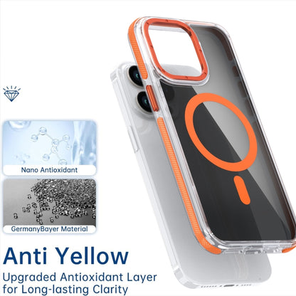 For iPhone 16 Pro Max Magsafe Dual-Color Transparent Black Full Coverage Phone Case(Orange) - iPhone 16 Pro Max Cases by PMC Jewellery | Online Shopping South Africa | PMC Jewellery | Buy Now Pay Later Mobicred