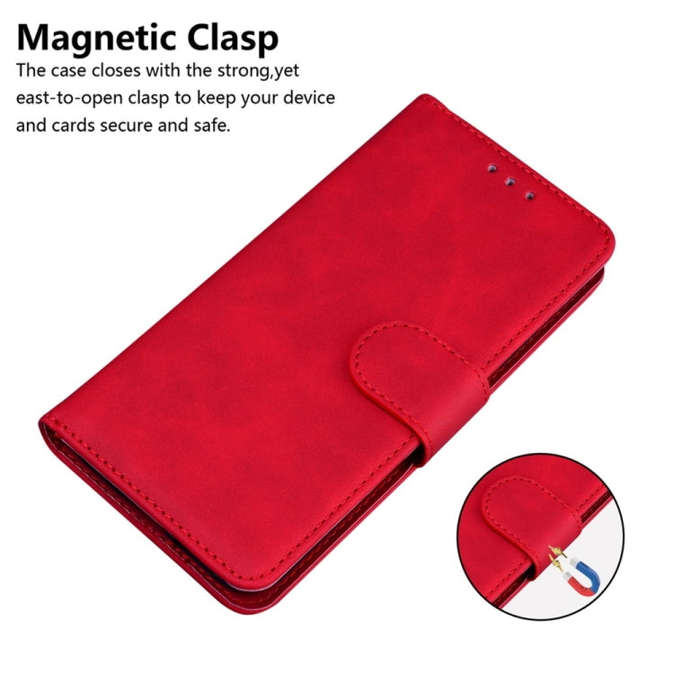 For Samsung Galaxy S25+ 5G Skin Feel Pure Color Flip Leather Phone Case(Red) - Galaxy S25+ 5G Cases by PMC Jewellery | Online Shopping South Africa | PMC Jewellery | Buy Now Pay Later Mobicred