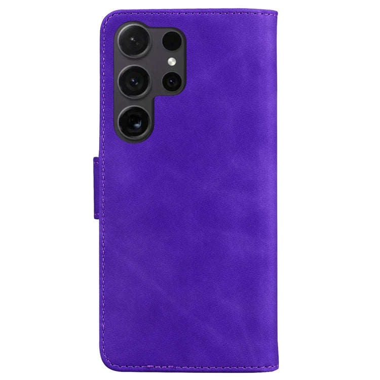 For Samsung Galaxy S25 Ultra 5G Skin Feel Pure Color Flip Leather Phone Case(Purple) - Galaxy S25 Ultra 5G Cases by PMC Jewellery | Online Shopping South Africa | PMC Jewellery | Buy Now Pay Later Mobicred