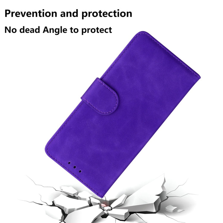 For Samsung Galaxy S25 Ultra 5G Skin Feel Pure Color Flip Leather Phone Case(Purple) - Galaxy S25 Ultra 5G Cases by PMC Jewellery | Online Shopping South Africa | PMC Jewellery | Buy Now Pay Later Mobicred