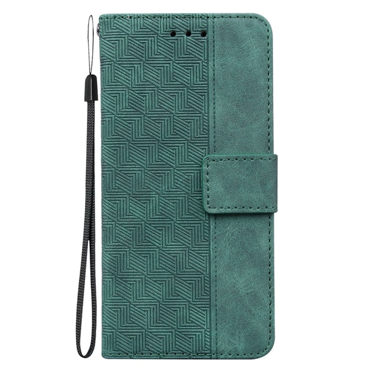 For Samsung Galaxy S25 5G Geometric Embossed Leather Phone Case(Green) - Galaxy S25 5G Cases by PMC Jewellery | Online Shopping South Africa | PMC Jewellery | Buy Now Pay Later Mobicred