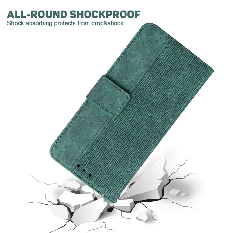 For Samsung Galaxy S25 5G Geometric Embossed Leather Phone Case(Green) - Galaxy S25 5G Cases by PMC Jewellery | Online Shopping South Africa | PMC Jewellery | Buy Now Pay Later Mobicred