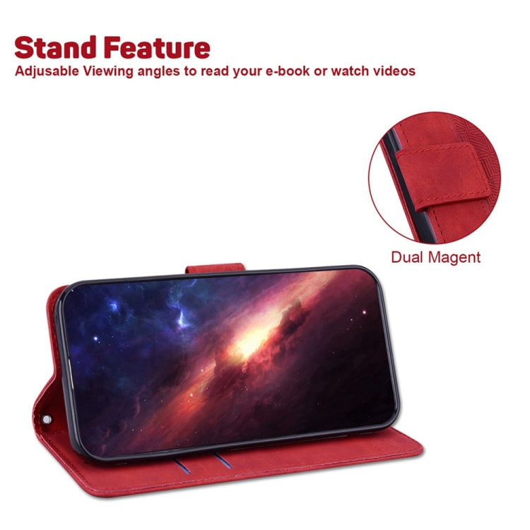 For Samsung Galaxy S25 Ultra 5G Geometric Embossed Leather Phone Case(Red) - Galaxy S25 Ultra 5G Cases by PMC Jewellery | Online Shopping South Africa | PMC Jewellery | Buy Now Pay Later Mobicred