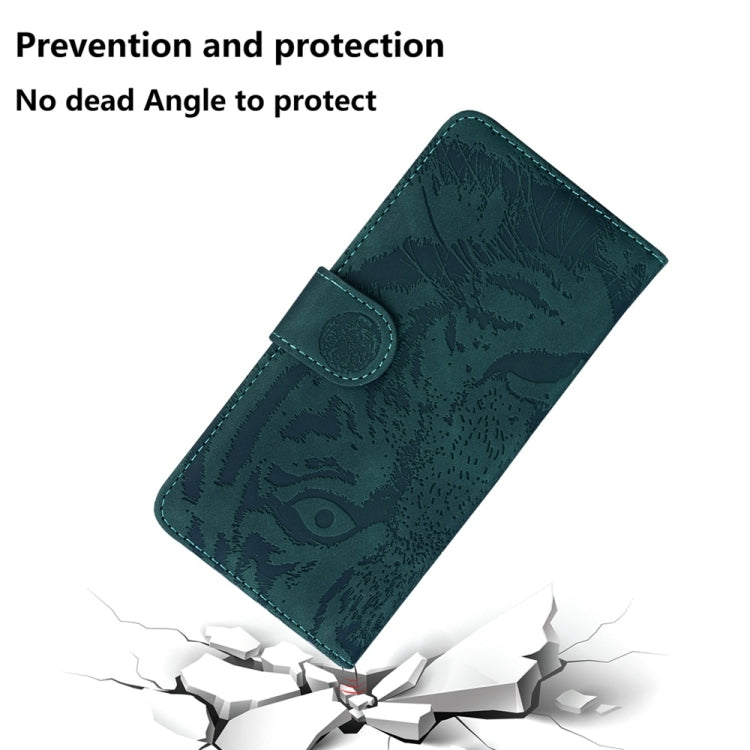 For Samsung Galaxy S25 5G Tiger Embossing Pattern Flip Leather Phone Case(Green) - Galaxy S25 5G Cases by PMC Jewellery | Online Shopping South Africa | PMC Jewellery | Buy Now Pay Later Mobicred