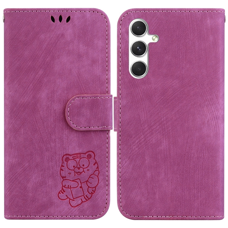 For Samsung Galaxy S25+ 5G Little Tiger Embossed Leather Phone Case(Rose Red) - Galaxy S25+ 5G Cases by PMC Jewellery | Online Shopping South Africa | PMC Jewellery | Buy Now Pay Later Mobicred