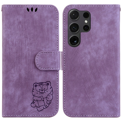 For Samsung Galaxy S25 Ultra 5G Little Tiger Embossed Leather Phone Case(Purple) - Galaxy S24 Ultra 5G Cases by PMC Jewellery | Online Shopping South Africa | PMC Jewellery | Buy Now Pay Later Mobicred