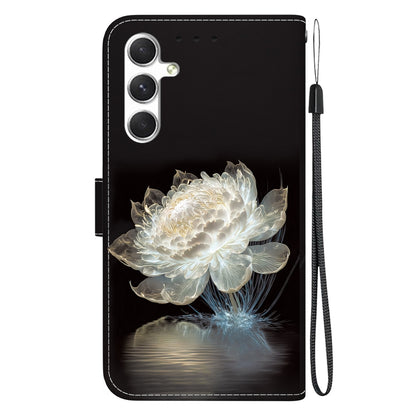 For Samsung Galaxy S25 5G Crystal Texture Colored Drawing Leather Phone Case(Crystal Peony) - Galaxy S25 5G Cases by PMC Jewellery | Online Shopping South Africa | PMC Jewellery | Buy Now Pay Later Mobicred