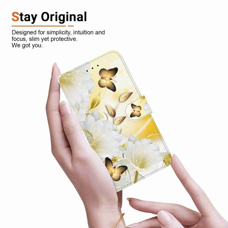 For Samsung Galaxy S25 5G Crystal Texture Colored Drawing Leather Phone Case(Gold Butterfly Epiphyllum) - Galaxy S25 5G Cases by PMC Jewellery | Online Shopping South Africa | PMC Jewellery | Buy Now Pay Later Mobicred