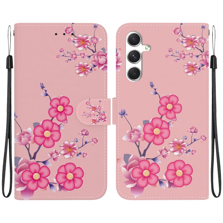 For Samsung Galaxy S25+ 5G Crystal Texture Colored Drawing Leather Phone Case(Cherry Blossoms) - Galaxy S25+ 5G Cases by PMC Jewellery | Online Shopping South Africa | PMC Jewellery | Buy Now Pay Later Mobicred