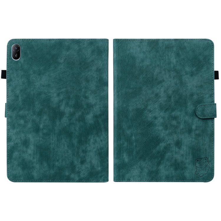 For Huawei MatePad SE 11 2024 Tiger Pattern Flip Leather Tablet Case(Dark Green) - Huawei by PMC Jewellery | Online Shopping South Africa | PMC Jewellery | Buy Now Pay Later Mobicred