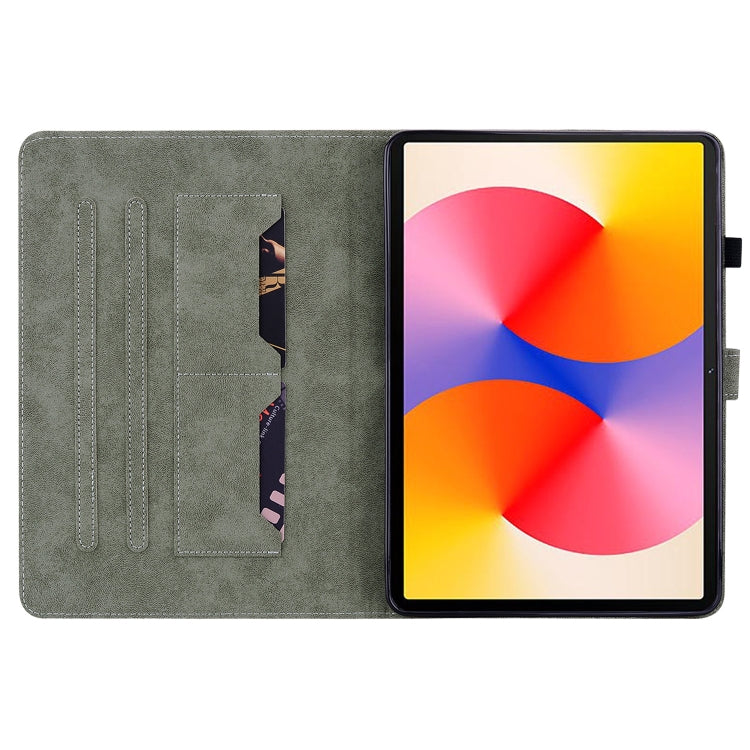 For Huawei MatePad SE 11 2024 Tiger Pattern Flip Leather Tablet Case(Dark Green) - Huawei by PMC Jewellery | Online Shopping South Africa | PMC Jewellery | Buy Now Pay Later Mobicred
