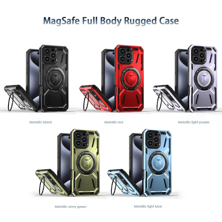 For iPhone 16 Armor II Series MagSafe Magnetic Holder Phone Case(Red) - iPhone 16 Cases by PMC Jewellery | Online Shopping South Africa | PMC Jewellery | Buy Now Pay Later Mobicred