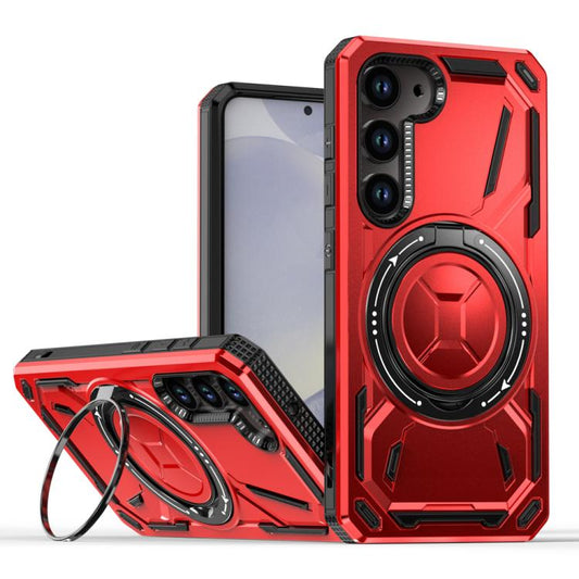 For Samsung Galaxy S25 5G Armor II Series MagSafe Magnetic Holder Phone Case(Red) - Galaxy S25 5G Cases by PMC Jewellery | Online Shopping South Africa | PMC Jewellery | Buy Now Pay Later Mobicred