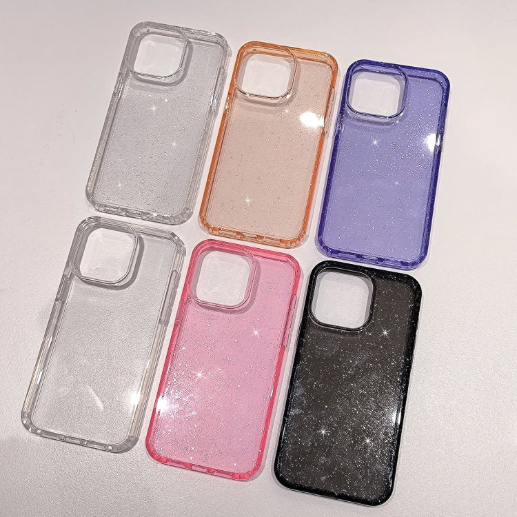 For iPhone 16 Glitter Powder TPU Hybrid PC Phone Case(Pink) - iPhone 16 Cases by PMC TechLife | Online Shopping South Africa | PMC TechLife | Buy Now Pay Later Mobicred