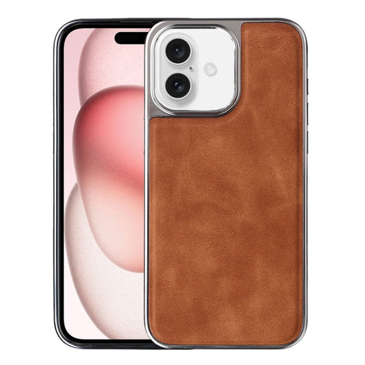 For iPhone 16 Plus Electroplated Side PU Hybrid TPU MagSafe Phone Case(Brown) - iPhone 16 Plus Cases by PMC Jewellery | Online Shopping South Africa | PMC Jewellery | Buy Now Pay Later Mobicred