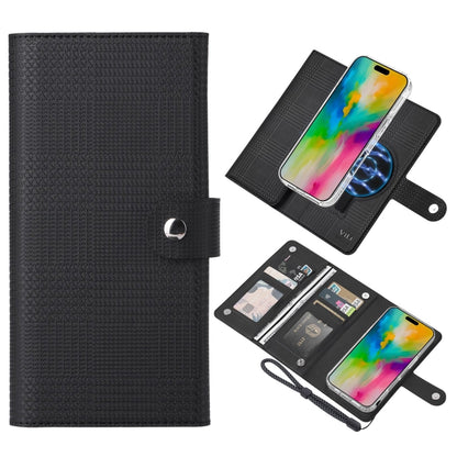 For iPhone 16 Pro ViLi GHA-C Series RFID MagSafe Magnetic Flip Leather Phone Case(Black) - iPhone 16 Pro Cases by ViLi | Online Shopping South Africa | PMC Jewellery | Buy Now Pay Later Mobicred