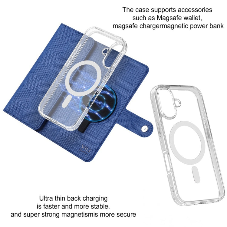 For iPhone 14 Pro Max ViLi GHA-C Series RFID MagSafe Magnetic Flip Leather Phone Case(Blue) - free shipping - PMC Jewellery - Order now!