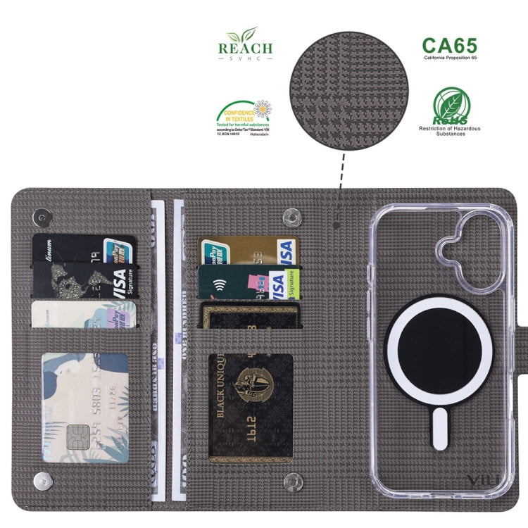 For iPhone 13 Pro Max ViLi GHA-C Series RFID MagSafe Magnetic Flip Leather Phone Case(Grey) - free shipping - PMC Jewellery - Order now!