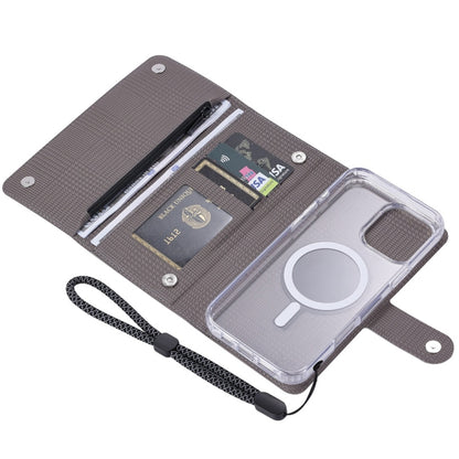 For iPhone 15 ViLi GHB-C Series RFID MagSafe Magnetic Flip Leather Phone Case(Grey) - iPhone 15 Cases by ViLi | Online Shopping South Africa | PMC Jewellery | Buy Now Pay Later Mobicred