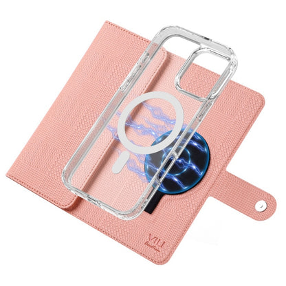 For iPhone 15 Pro Max ViLi GHB-C Series RFID MagSafe Magnetic Flip Leather Phone Case(Pink) - iPhone 15 Pro Max Cases by ViLi | Online Shopping South Africa | PMC Jewellery | Buy Now Pay Later Mobicred