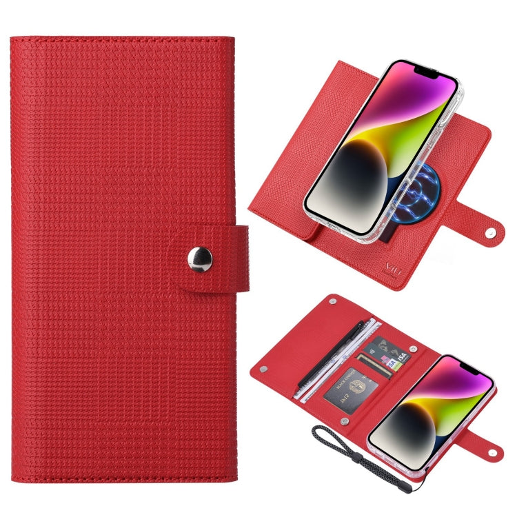 For iPhone 14 ViLi GHB-C Series RFID MagSafe Magnetic Flip Leather Phone Case(Red) - iPhone 14 Cases by ViLi | Online Shopping South Africa | PMC Jewellery | Buy Now Pay Later Mobicred