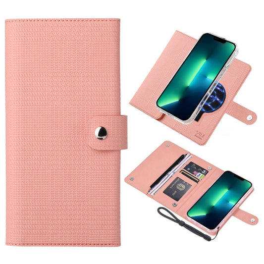 For iPhone 13 Pro Max ViLi GHB-C Series RFID MagSafe Magnetic Flip Leather Phone Case(Pink) - iPhone 13 Pro Max Cases by ViLi | Online Shopping South Africa | PMC Jewellery | Buy Now Pay Later Mobicred