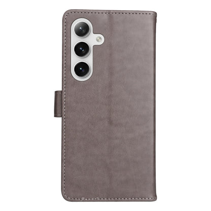 For Samsung Galaxy S25 / S24 5G Cat and Bee Embossed Flip Leather Phone Case(Grey) - Galaxy S25 5G Cases by PMC Jewellery | Online Shopping South Africa | PMC Jewellery | Buy Now Pay Later Mobicred