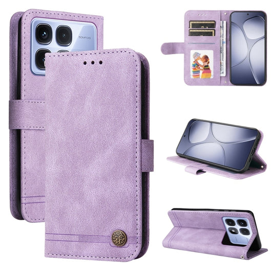 For Redmi K70 Ultra Skin Feel Life Tree Metal Button Leather Phone Case(Purple) - Xiaomi Cases by PMC Jewellery | Online Shopping South Africa | PMC Jewellery | Buy Now Pay Later Mobicred