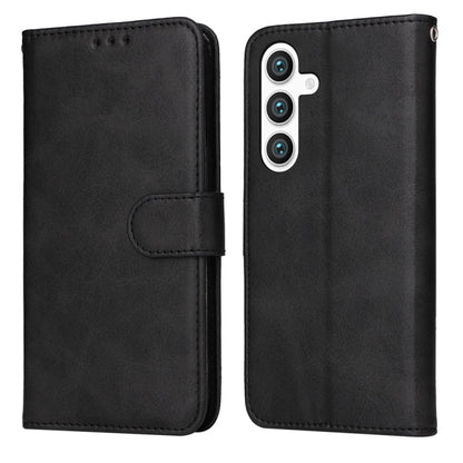 For Samsung Galaxy S25 5G Classic Calf Texture Flip Leather Phone Case(Black) - Galaxy S25 5G Cases by PMC Jewellery | Online Shopping South Africa | PMC Jewellery | Buy Now Pay Later Mobicred