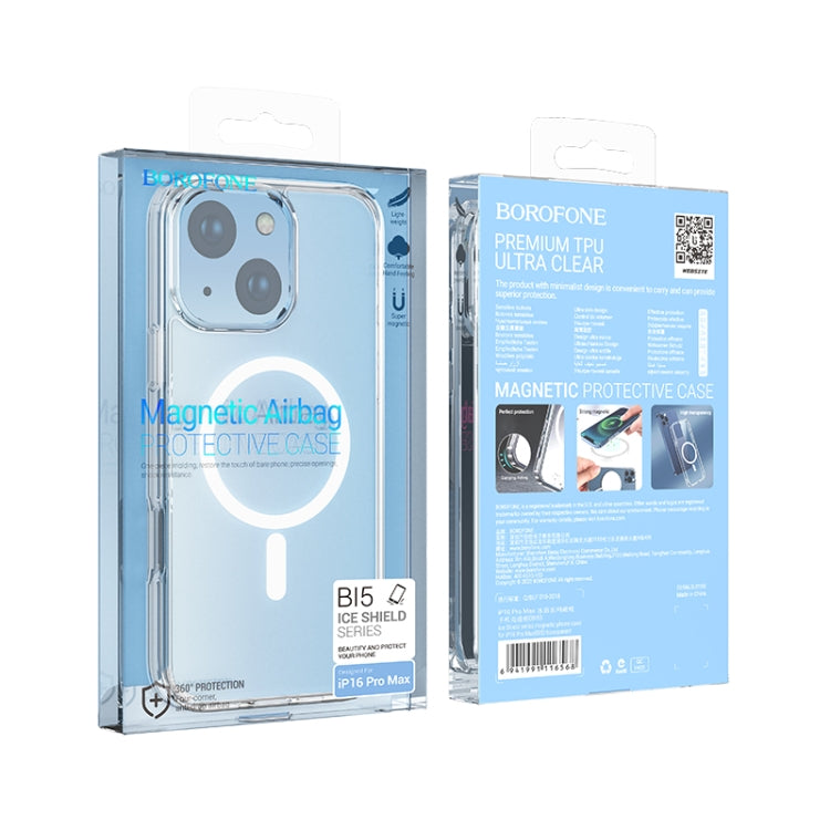 For iPhone 16 Pro BOROFONE BI5 Ice Shield Series MagSafe Magnetic Phone Case(Transparent) - iPhone 16 Pro Cases by Borofone | Online Shopping South Africa | PMC Jewellery | Buy Now Pay Later Mobicred