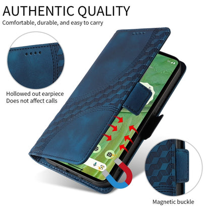 For Samsung Galaxy S25 5G Embossed Rhombus Starry Leather Phone Case(Blue) - Galaxy S25 5G Cases by PMC Jewellery | Online Shopping South Africa | PMC Jewellery | Buy Now Pay Later Mobicred